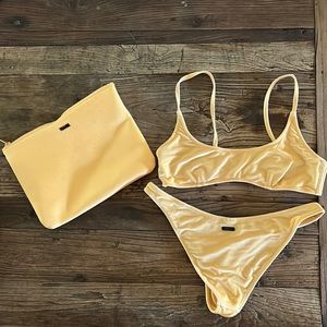 Triangl tangerine crush velvet bikini- M top L bottom set